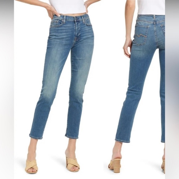 7FAM Josefina Skinny Boyfriend Button Fly Jeans Size 25 - Picture 3 of 8